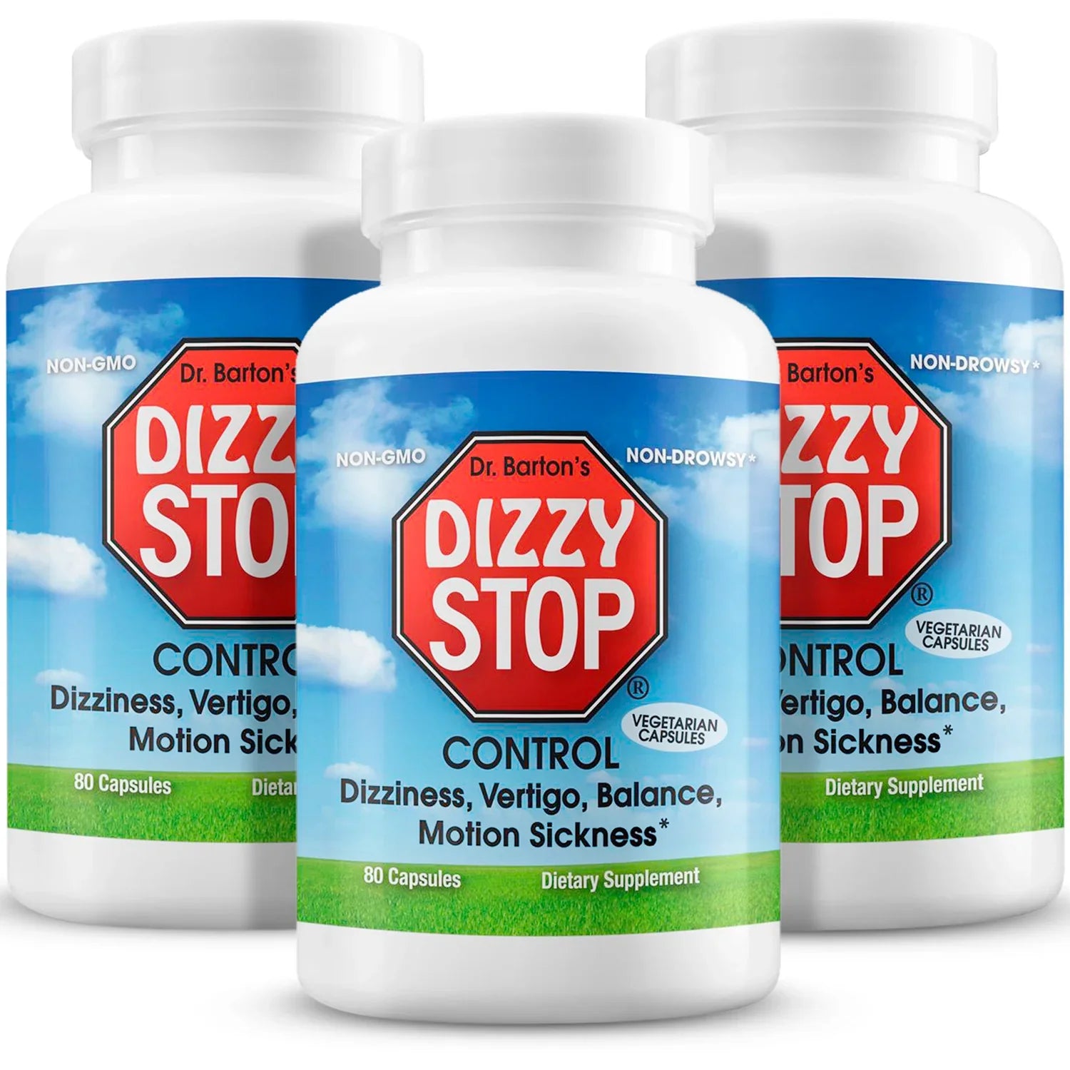 Dizzy Stop 3 Bottle Back Image - Dr. Bartons