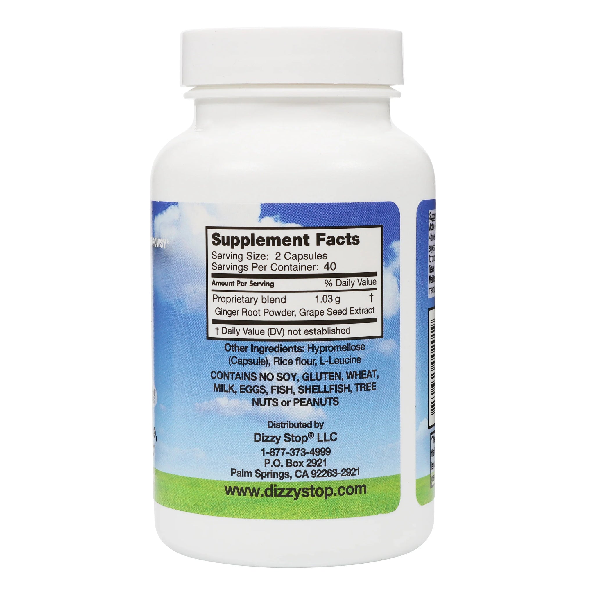 Dizzy Stop - Dr. Bartons - Bottle Image - Supplement Facts